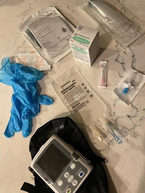 Albumin infusion supplies